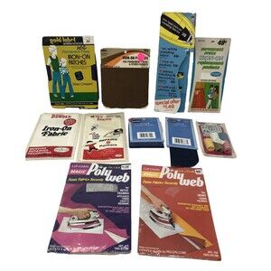 NOS MENDING LOT Iron-On Patches, Replacement Pockets, Mending Tape, Poly Web